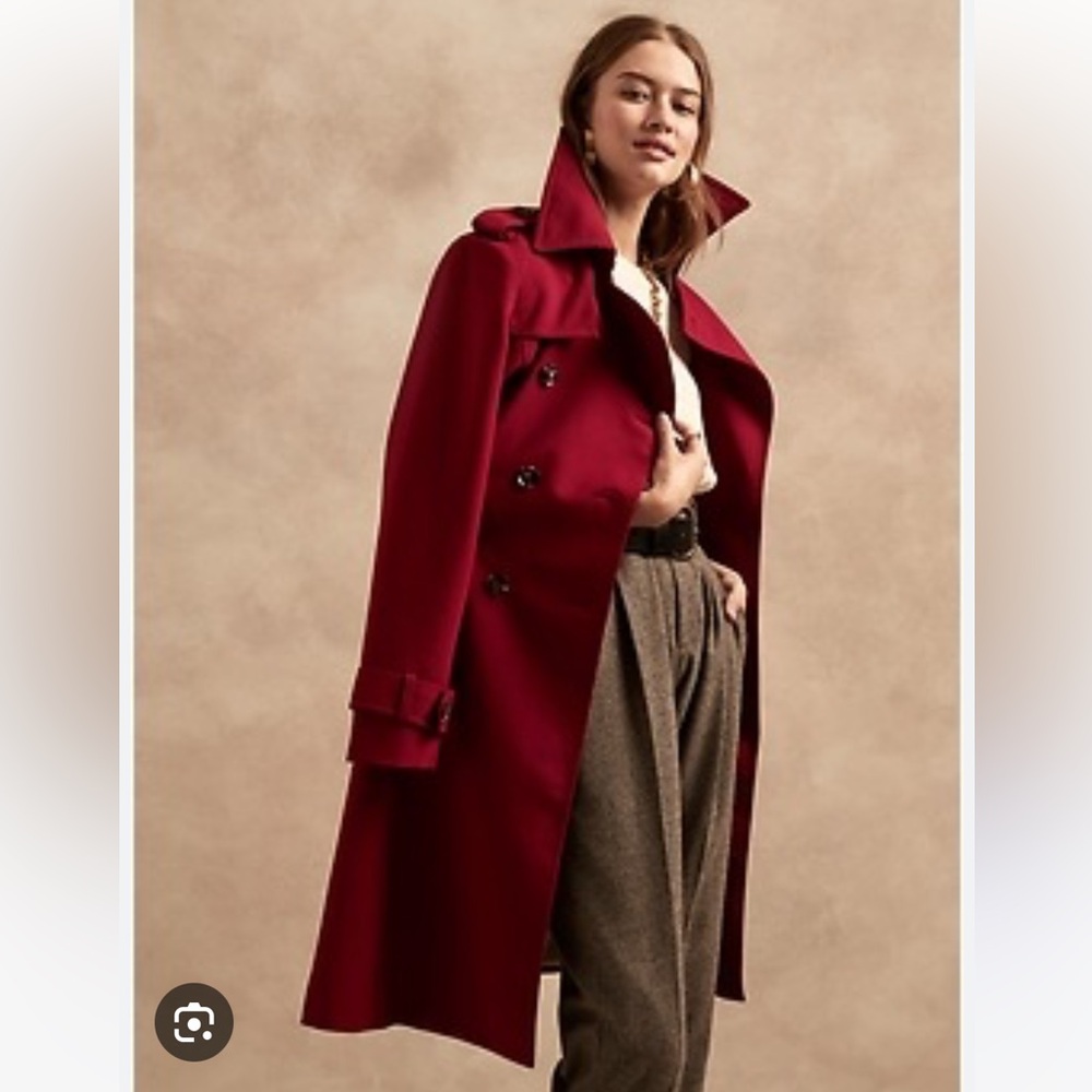 Banana Republic Timeless Rich Burgundy Red Trench Coat